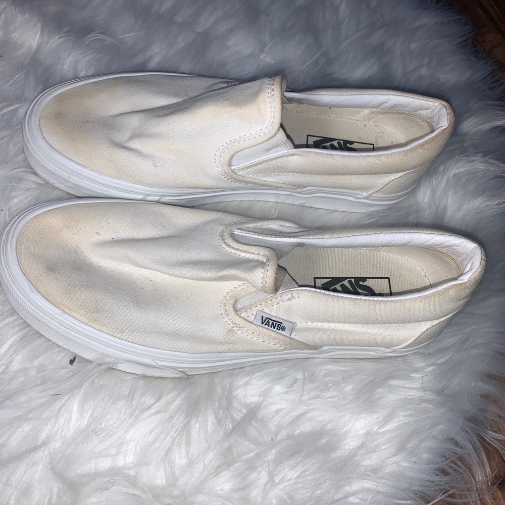 white slip on vans
